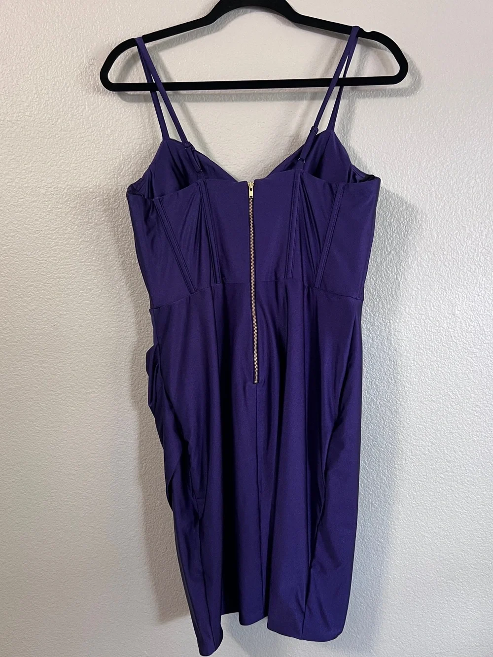 Aqua Draped Satin Corset Dress - Picture 5 of 7